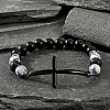 Natural Obsidian Beads Stretch Bracelets TE5719-4-1