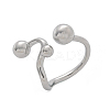 304 Stainless Steel Round Cuff Rings for Women RJEW-A063-01B-P-2