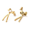 304 Stainless Steel Bowknot Stud Earrings EJEW-C113-01G-2