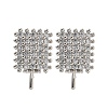Rack Plating Brass Micro Pave Clear Cubic Zirconia Studs Earrings Finding KK-T072-15P-01-1