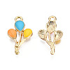 Light Gold Plated Alloy Pendants ENAM-T009-16B-1