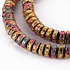 Electroplated Natural Lava Rock Beads Strands LS-G-T114-69C-3