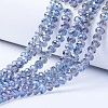 Electroplate Transparent Glass Beads Strands EGLA-A034-T4mm-Y02-1