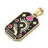 Ion Plating(IP) 304 Stainless Steel Enamel Pendants STAS-Q003-01G-022-3
