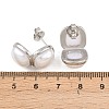 304 Stainless Steel & ABS Imitation Pearl Square Stud Earrings EJEW-Z155-02P-5