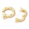 Brass Micro Pave Clear Cubic Zirconia Fold Over Clasps KK-G505-12G-2