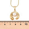304 Stainless Steel with Acrylic Imitation Pearl Pendant Necklaces NJEW-H088-05A-G-5