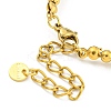 304 Stainless Steel & 201 Stainless Steel Round Beaded Bracelets for Women BJEW-G717-03A-GP-3