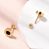 304 Stainless Steel Flat Round Stud Earrings EJEW-F396-01G-01-4