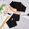 3Pcs 95% Cotton & 5% Elastic Fiber Ribbing Fabric for Cuffs FIND-GF0005-95-4