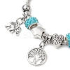 3 Pcs 3 Styles Alloy Snake Chain Charms Bracelets BJEW-JB11448-4
