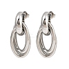 304 Stainless Steel Oval Dangle Stud Earrings EJEW-I319-01P-4