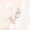Brass Micro Pave Cubic Zirconia Cuff Open Rings for Women RJEW-C153-04P-5