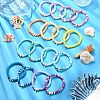 16Pcs 16 Styles Summer Starfish Synthetic Turquoise Bracelet Sets BJEW-JB10912-2