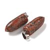 Natural Red Sesame Jasper Pointed Pendants G-B127-18P-11-2