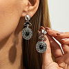 Alloy Rhinestone Dangle Stud Earrings WG34A94-10-1