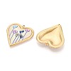 Printed Style 304 Stainless Steel Heart Pendants STAS-T071-26A-G-2