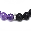 Natural Amethyst Beads Stretch Bracelets BJEW-R309-02-A03-2