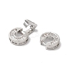 Rack Plating Brass Micro Pave Clear Cubic Zirconia Fold Over Clasps KK-A222-15P-2