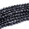 Natural Snowflake Obsidian Round Bead Strands X-G-J303-09-8mm-1