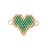 MIYUKI Delica Glass Seed Beaded Heart Links PALLOY-MZ00702-02-4
