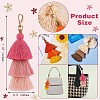 3Pcs Colorful Tassel Keychain Handmade Boho Keychain Personalized Bag Charm Tassel Keychain for Women JX282A-2