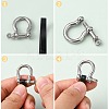 Tarnish Resistant 304 Stainless Steel D-Ring Anchor Shackle Clasps LS-STAS-P198-11A-3