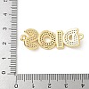 Brass Micro Pave Clear Cubic Zirconia Letter DIOS Connector Charms KK-P294-34G-3
