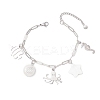 3Pcs Ocean Theme 304 Stainless Steel Charm Bracelets BJEW-JB12218-3