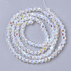Electroplate Glass Beads Strands EGLA-Q118-3mm-C17-2