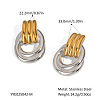 Stainless Steel Two Tone Stud Earrings MA4324-5-1