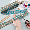 Ethnic Embroidered Polyester Sequins Trim Ribbon OCOR-WH0070-136A-5