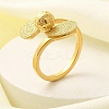 Textured Teardrop 304 Stainless Steel Finger Ring for Women RJEW-L126-16B-G-1