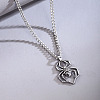 Halloween Skull Spider Stainless Steel Pendant Twisted Chain Necklaces WGFDFDE-01-3