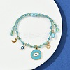 304 Stainless Steel Enamel  Charms Bracelets BJEW-C114-12G-3