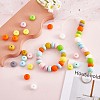 100Pcs Silicone Beads 14mm Silicone Abacus Beads Rubber Beads Large Hole Colored Loose Spacer Beads for DIY Necklace Bracelet Keychain Craft Jewelry Making JX323A-6