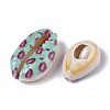 Printed Natural Cowrie Shell Beads SSHEL-R047-01-H01-3