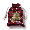 Christmas Theme Rectangle Jute Bags with Jute Cord LS-ABAG-E006-01A-4