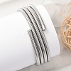 304 Stainless Steel Spring Multi-strand Bangles for Women BJEW-Z086-01P-02-1