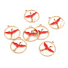 Eco-Friendly Alloy Enamel Pendants ENAM-T011-82A-NR-1