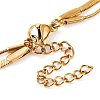 304 Stainless Steel Double Layer Round Snake Chain & Herringbone Chain Necklaces for Women LS-NJEW-G140-16A-G-3