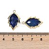 Natural Dyed Lapis Lazuli Faceted Leaf Pendants G-I375-04G-03-3