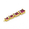 Brass Pave Cubic Zirconia Connector Charms KK-G458-01G-01-3