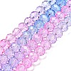 Transparent Painted Glass Beads Strands X1-DGLA-A034-T6mm-A08-2