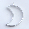 Matte Style Rack Plating Alloy Open Back Bezel Pendants PALLOY-S047-39B-FF-2