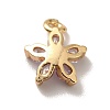 Brass Cubic Zirconia Flower Charms LS-KK-O141-01G-05-2