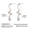 304 Stainless Steel Wavy Dangle Earrings for Women XZ4917-2-2