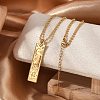 304 Stainless Steel Clear Cubic Zirconia Rectangle Constellation Pendant Necklaces for Women Men NJEW-S435-01G-E-1