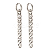 304 Stainless Steel Curb Chain Dangle Huggie Hoop Earrings EJEW-JE04730-02-1