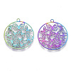 Ion Plating(IP) 201 Stainless Steel Filigree Pendants X-STAS-T057-17-2